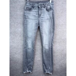 DL1961 Florence Cropped Skinny Jeans Mid Rise Huntley Grey Wash Womens Size 25